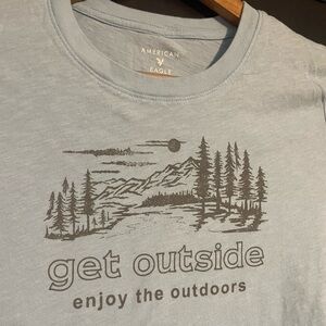 American Eagle Light Blue Graphic Tee